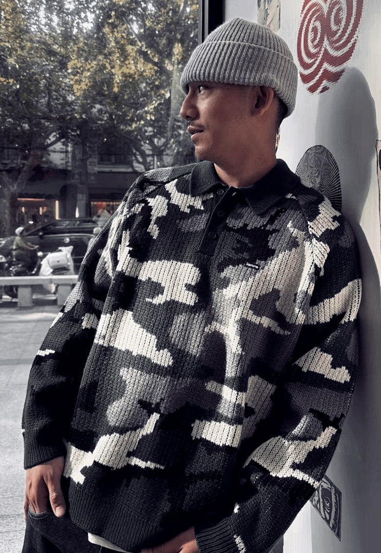 Bape 398 FW25 SMALL BOX POLO SWEATER Embroidered Label Long Sleeve / Fleece Black Pink Camo S-XL - Image 39