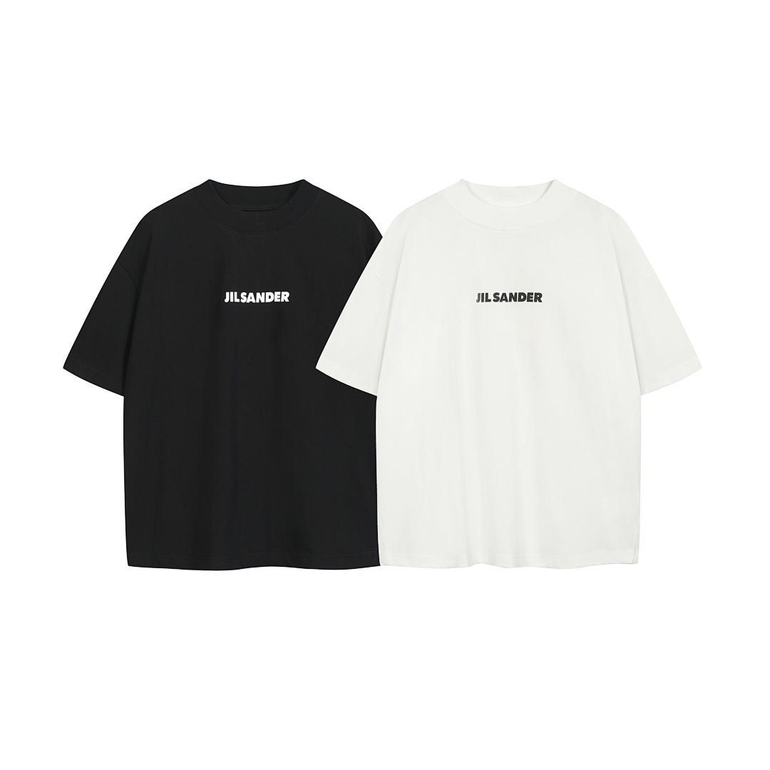 Unbranded 108 JIL SANDER Wind Label Logo Short Sleeve T Black White S-XL J9889#