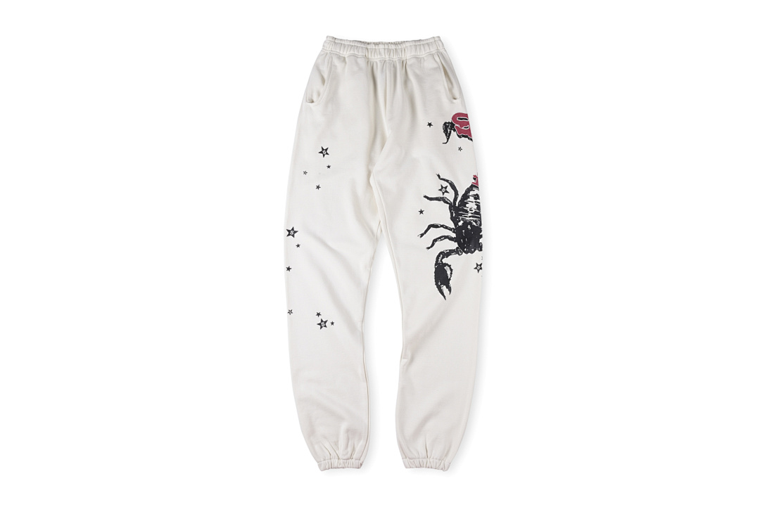 Sp5der 248 Sp5Der 555 Print Mens Womens Wide Ins Long White S-XL