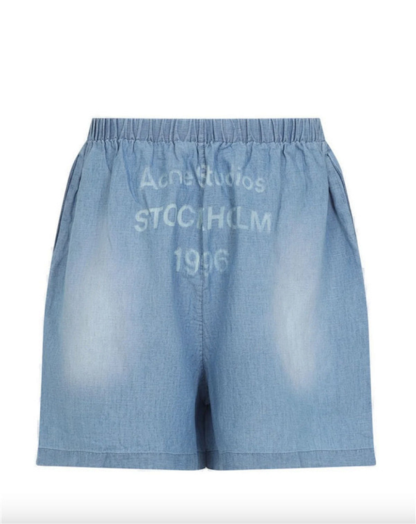 Acne Studios 168 AC LOGO Short Water Blue S-XL 7604# - Image 21
