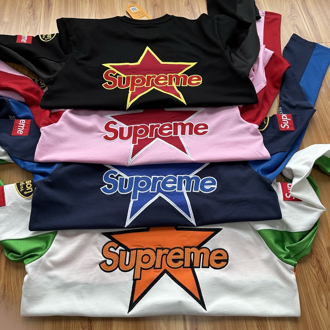 Supreme 328 Collab SS26 L/S Top Patchwork Embroidered Logg Long Sleeve T Mens Womens : Black Beige Pink S M L - Image 27