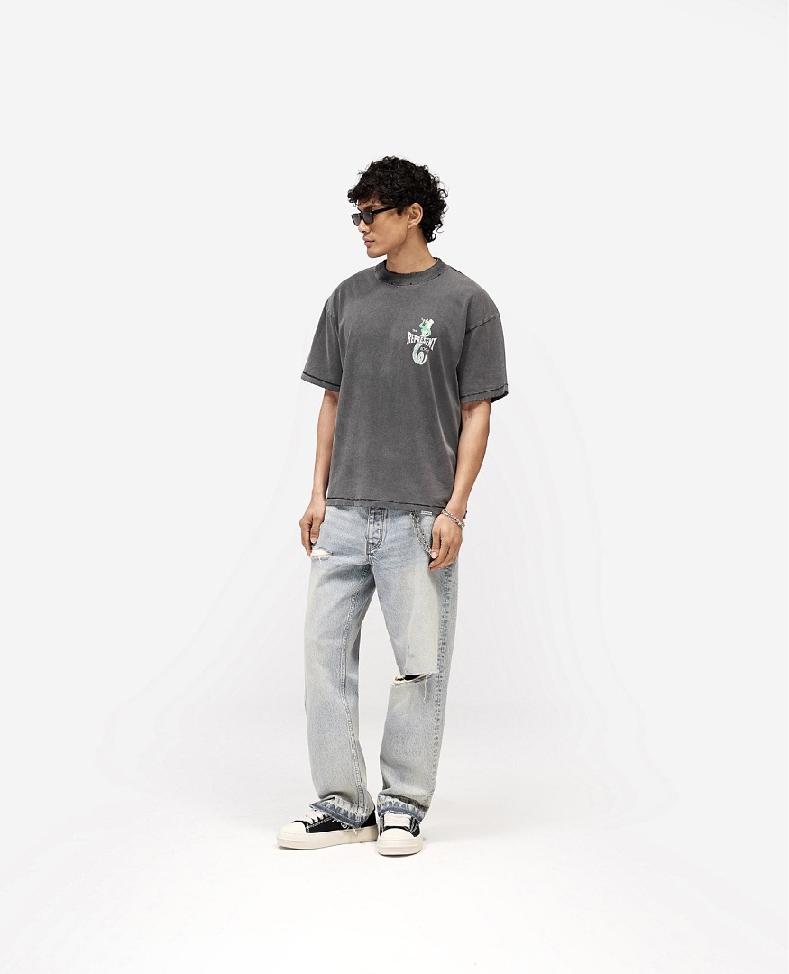 Represent New High Mens Womens Top Wide Short Sleeve : S M L XL Water (Black) - Image 31