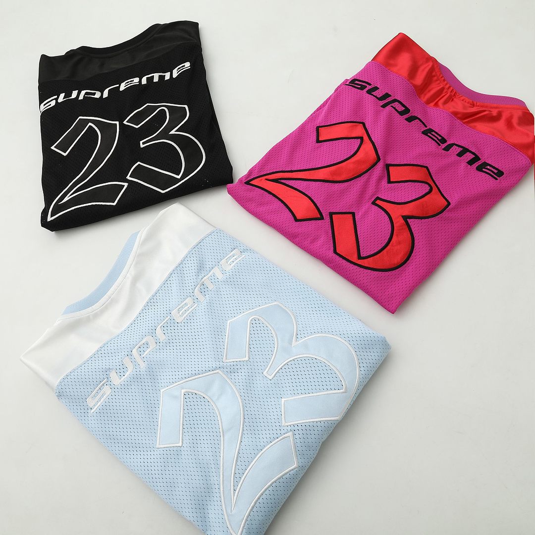Supreme 238 SS26 WEEK15 Jersey V Collar Patchwork Embroidered Logo : Red Blue Black S-XL - Image 14
