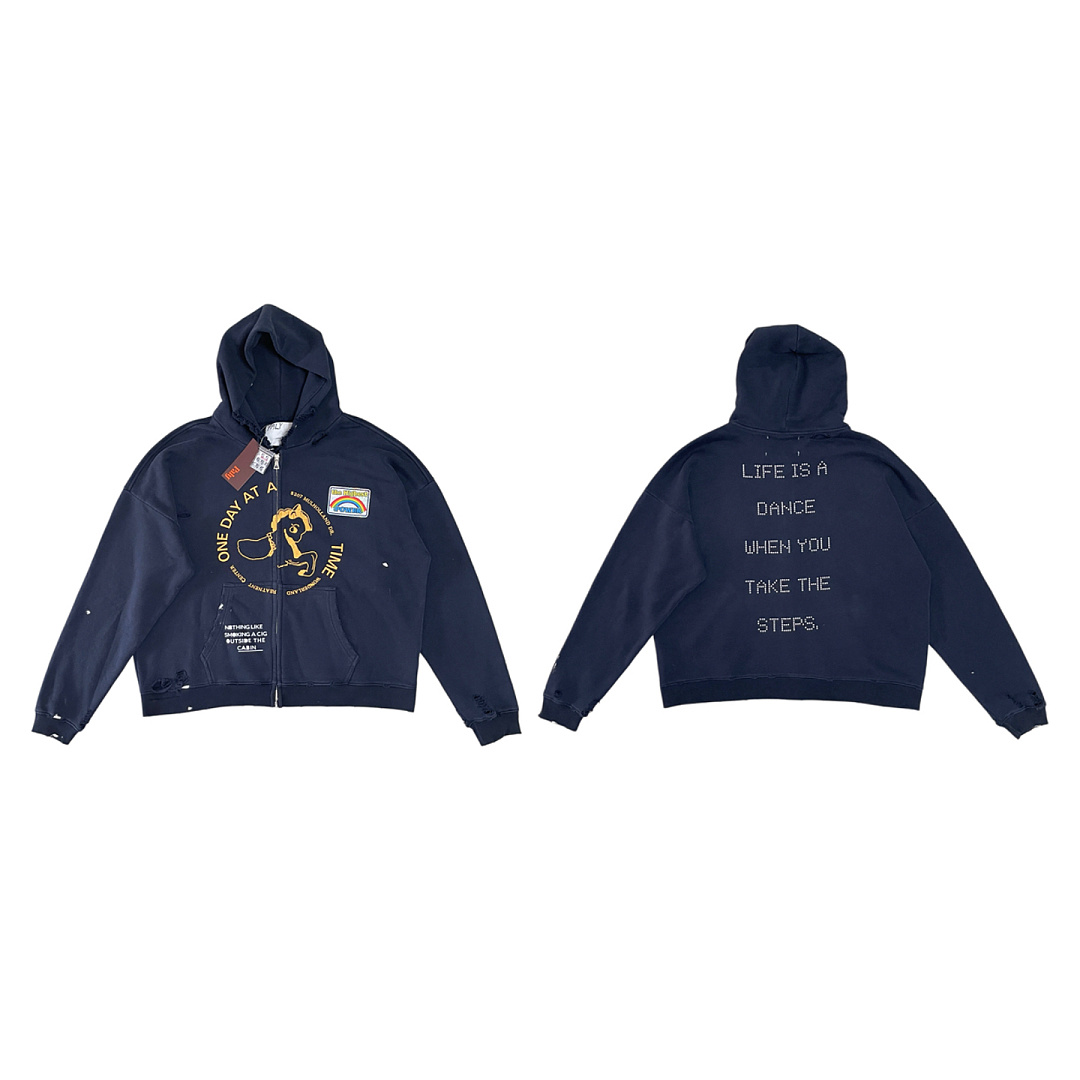 Unbranded 268 Paly Hollywood Treatment Center Zip Hooded Sweatshirt NAVY : S M L - Image 4