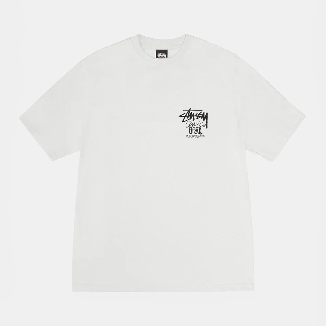 Stussy 108 STU 25SS CLASSIC GEAR TEE PIGMENT DYED Print Short Sleeve T : Black White S M L - Image 4