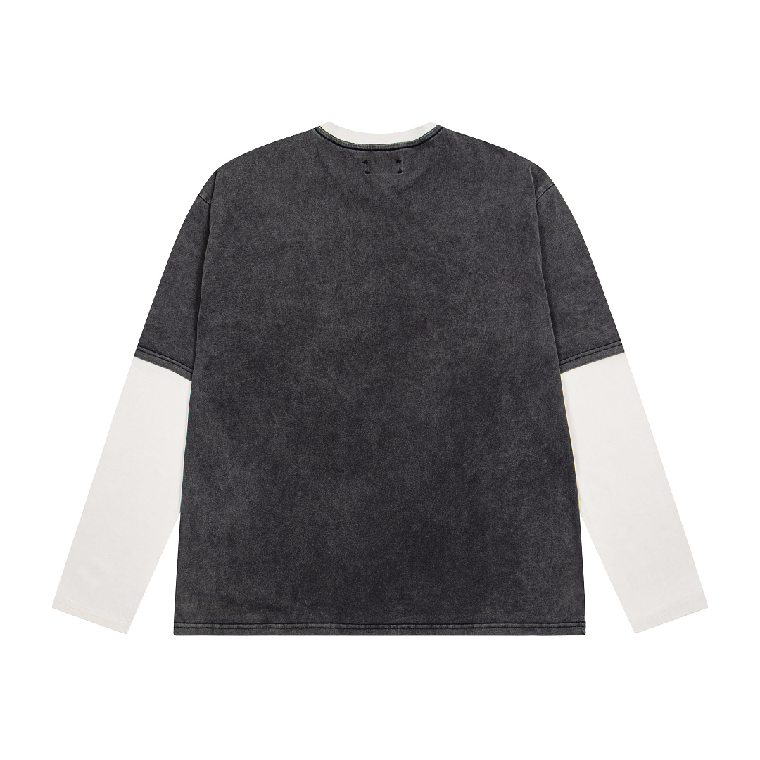 AMIRI 168 Wide Version Model Long Sleeve 2 Water T Black Ice Pink Mist Blue 607# - Image 4