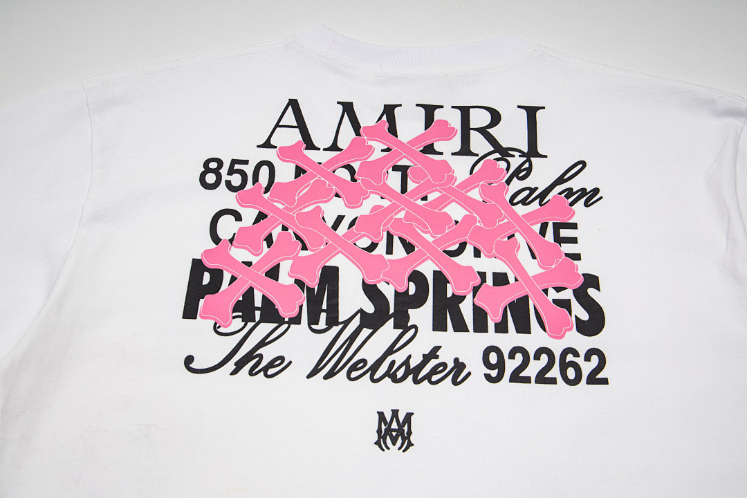 AMIRI 118 Wide Version Model Short Sleeve T Logo Print High Wind Black White S M L XL 9908# - Image 17