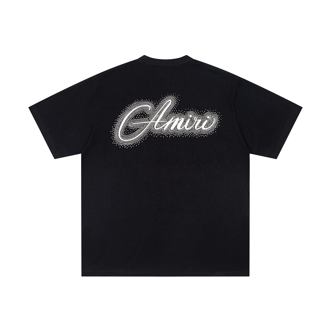 AMIRI 118 Wide Version Model Short Sleeve T Black White S M L XL 9947# - Image 4