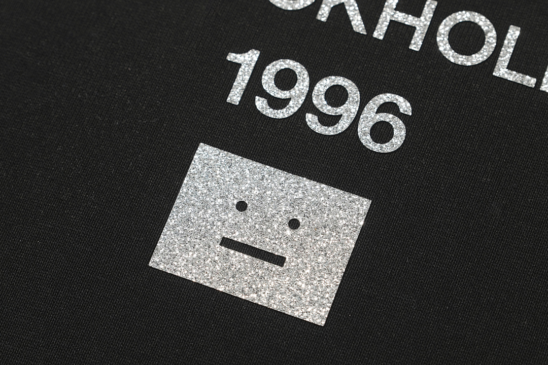 Acne Studios 118 AC Silver Print Short Sleeve T Black White S-XL 8066# - Image 8