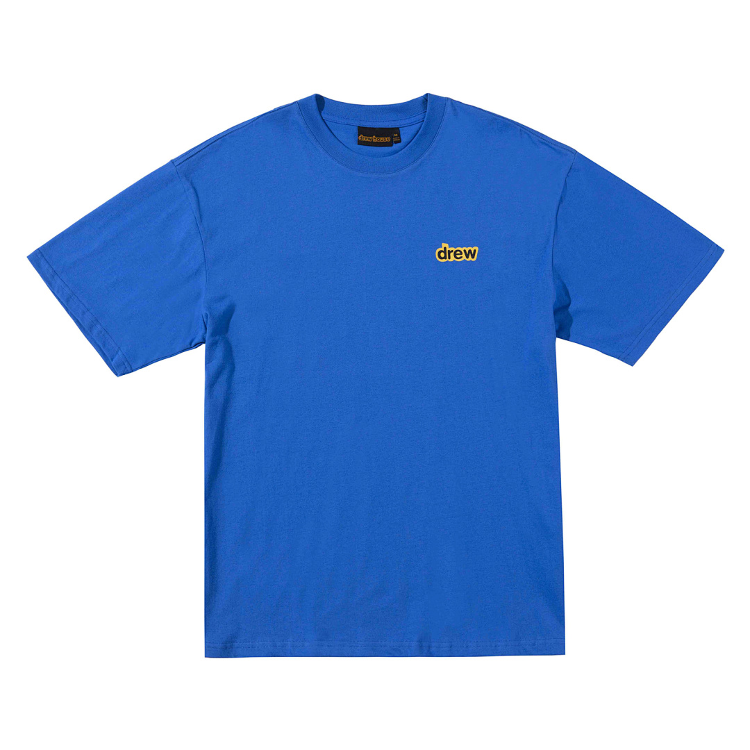 Drew House 98 DREW HOUSE Limited Exclusive Logo Print Collar Short Sleeve T White Color Blue S M L - Image 3
