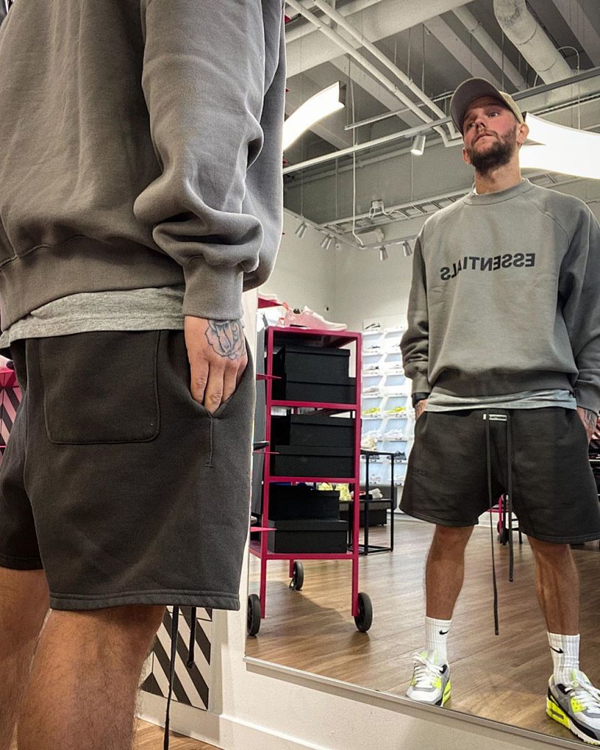 Essentials 98 FEAR OF GOD ESSENTIALS FOG Sleeve LOGO Collar White Blue Light Black Apricot High Grey Camel S-XL 6675# - Image 105