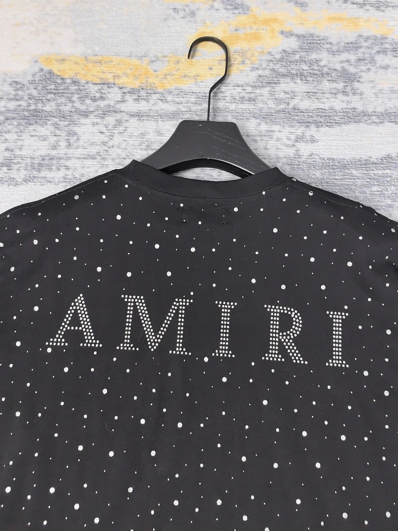 AMIRI 128 26Ss New Logo Diamond Starry Short Sleeve T Black White S M L XL 9928# - Image 29