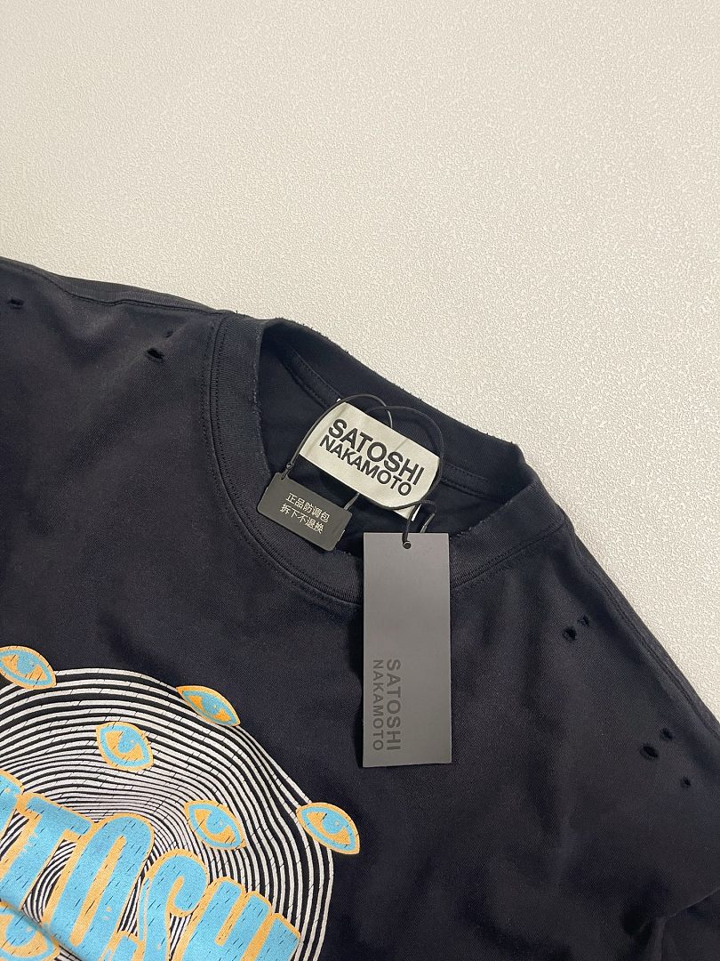 Unbranded 128 Satoshi Nakamoto Vintage Tee T Washed Black S M L - Image 6