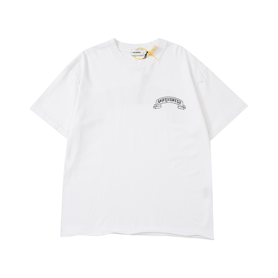 Unbranded 108 ASK ASKYURSELF PAISLEY BANNED Tee LOGO Print Short Sleeve T Big White S-XL 4083# - Image 3