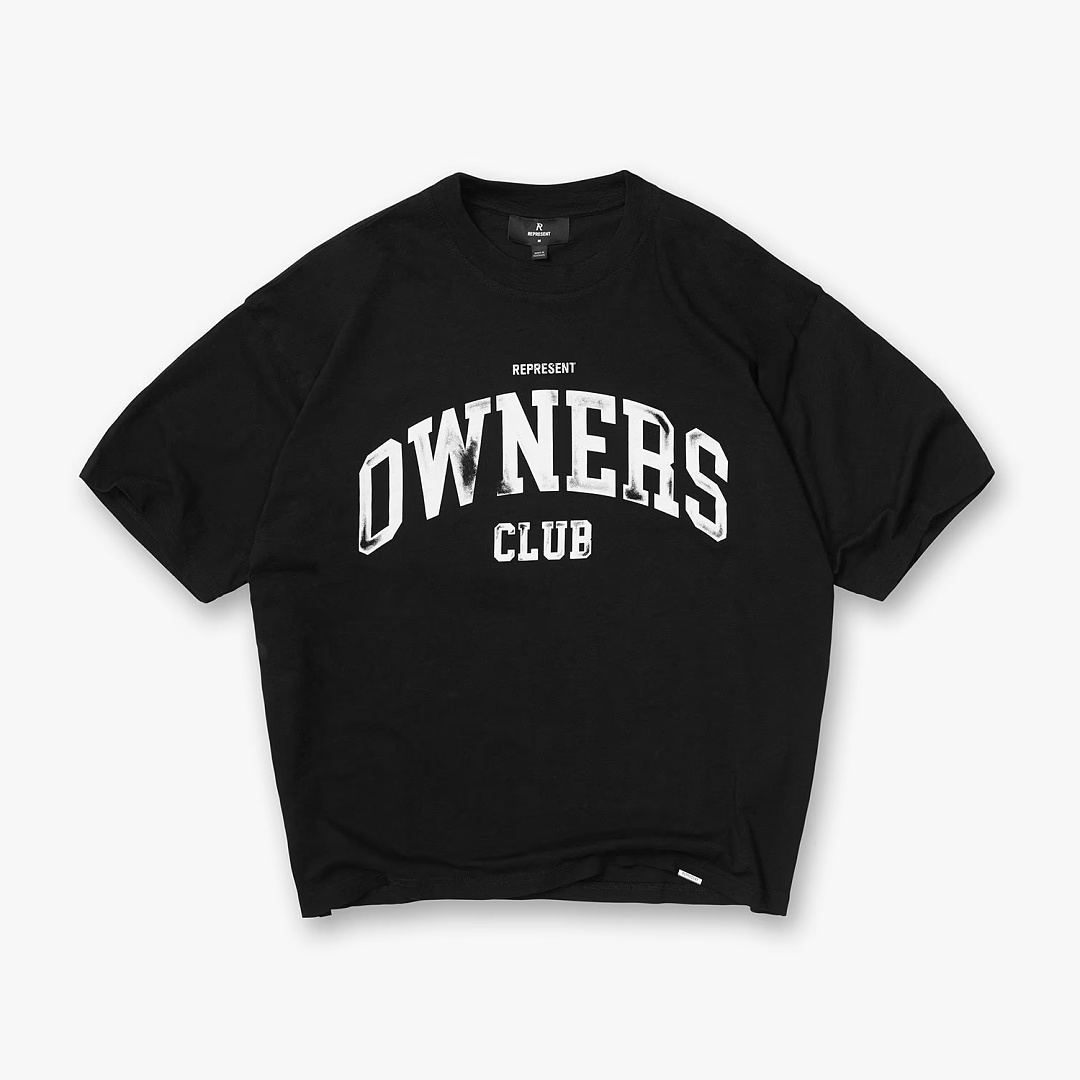 Off-White 128 REPRESENT New High Mens Womens Top Wide Short Sleeve T : S M L XL Washed Blue Off (White) - Image 3