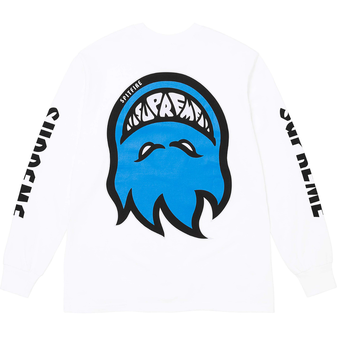 Supreme 168 SPITFIRE BIGHEAD L/S TEE Reversed Fire Flame Long Sleeve S-XL (Black)