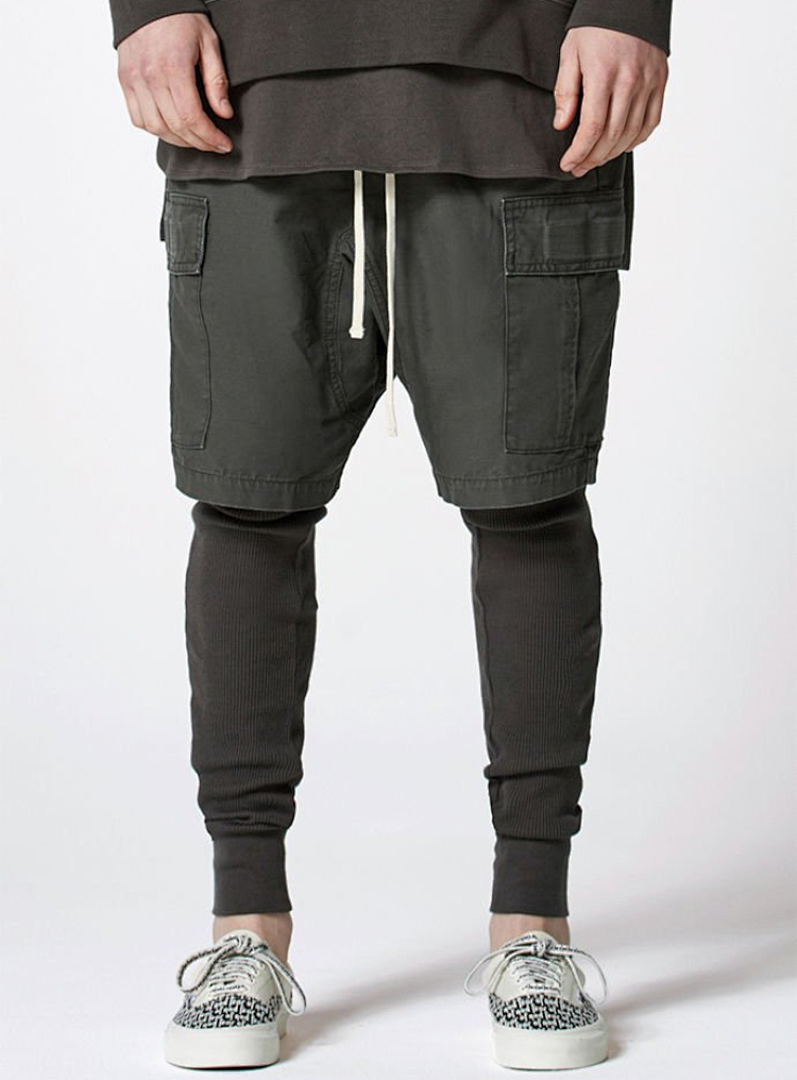 Essentials 218 ESS CARGO Lace Short Black Military Green S-XL 7125# - Image 25