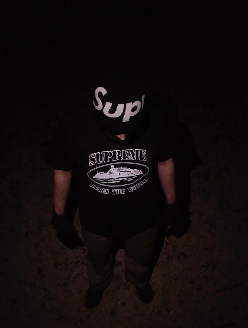 Corteiz 118 SUP X CORTEIZ Collab FW23 RULE THE WORLD TEE Print Short Sleeve Black S - Image 13