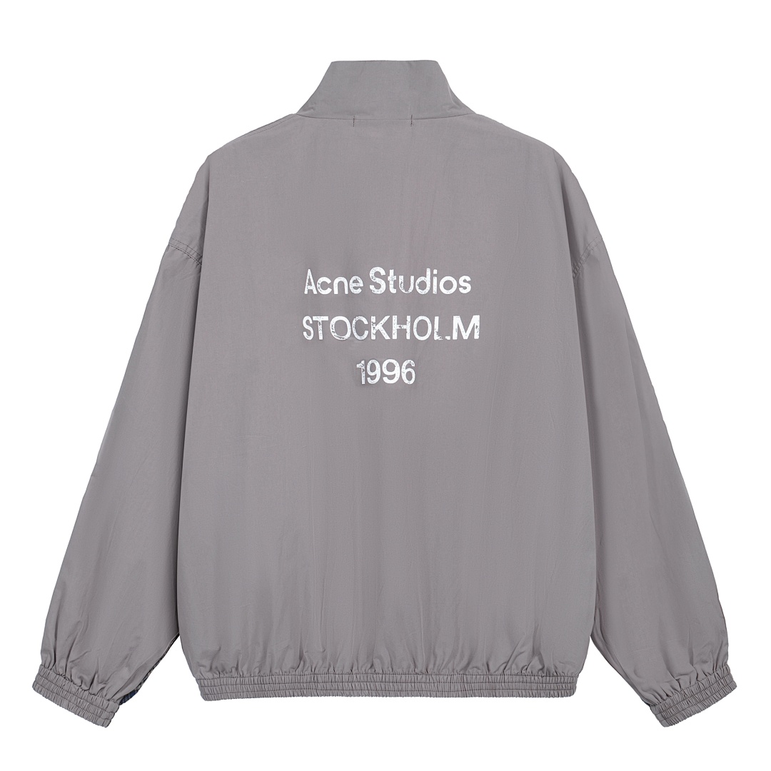 Acne Studios 298 AC Print Patchwork Wind Blue Grey S-XL 3397# - Image 3