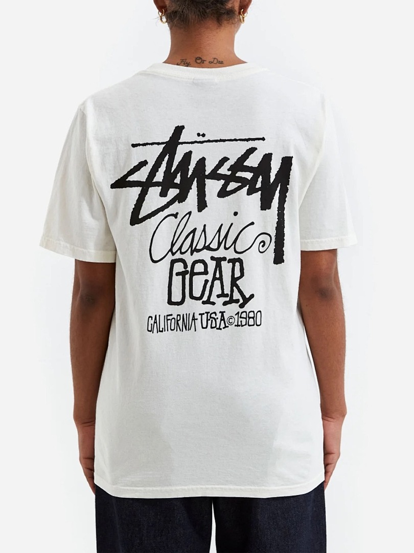 Stussy 108 STU 25SS CLASSIC GEAR TEE PIGMENT DYED Print Short Sleeve T : Black White S M L - Image 11