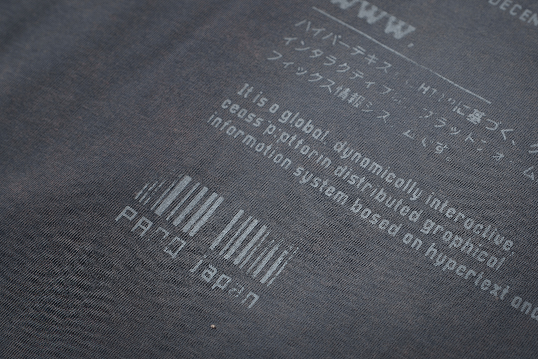 Unbranded 128 PANQ WORLD WIDE WEB Washed Print Short Sleeve T Grey Black S-L 8002# - Image 29
