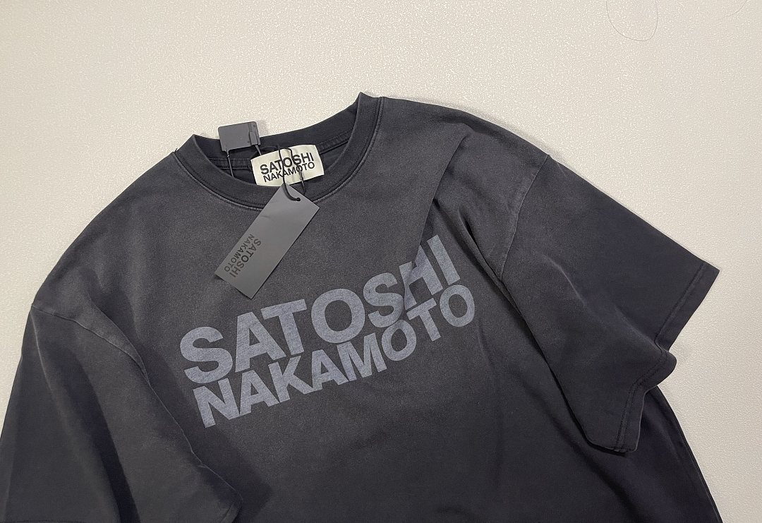 Unbranded 128 Satoshi Nakamoto Vintage Tee T Washed Black White S M L - Image 8