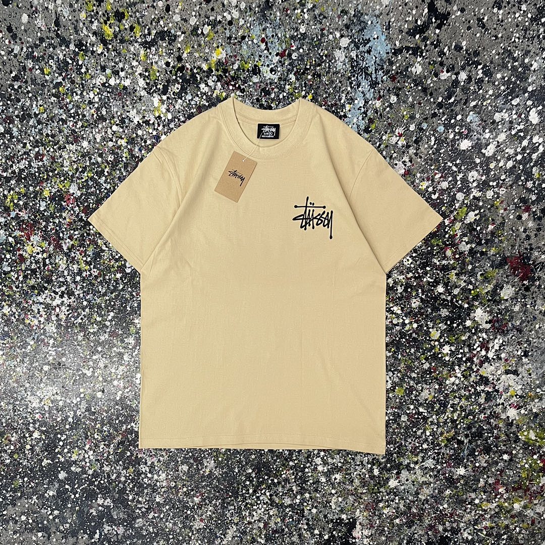 Stussy 108 Stu Star Print Short Sleeve T : White Black Apricot S Ｍ L XL XXL - Image 4