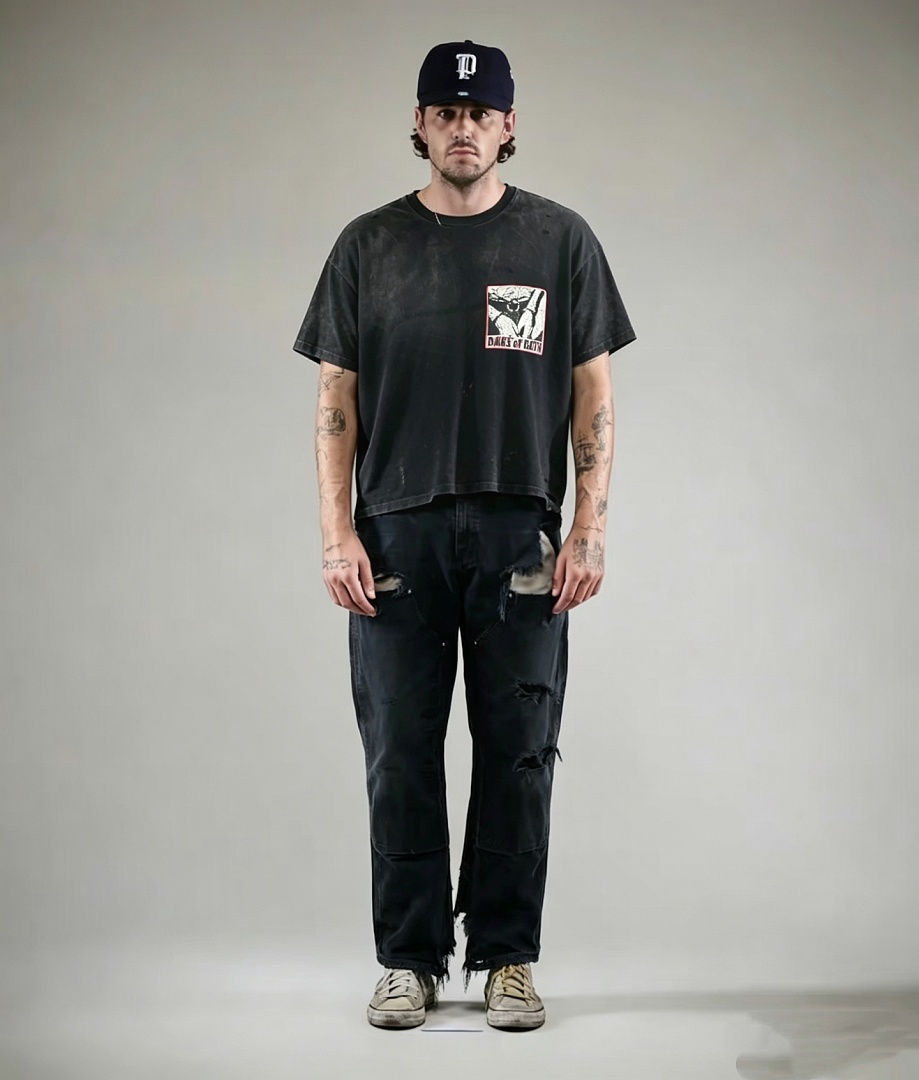 Unbranded 138 Paly Hollywood Vintage Washed Big Print T Black S M L - Image 12