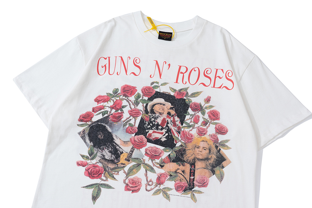 Unbranded 118 Vintage Tee GUNS N 'ROSES Floral Print Short Sleeve T White S-XL 3658# - Image 4