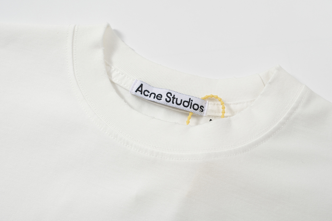 Acne Studios 118 AC LOGO Print Short Sleeve T White Light Blue Dark S-XL 8046# - Image 35