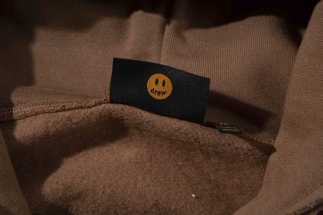 Drew House 228 Drew House SS22 New Mascot Hoodie Print Patchwork Velvet Coffee Brown S M L - Image 5