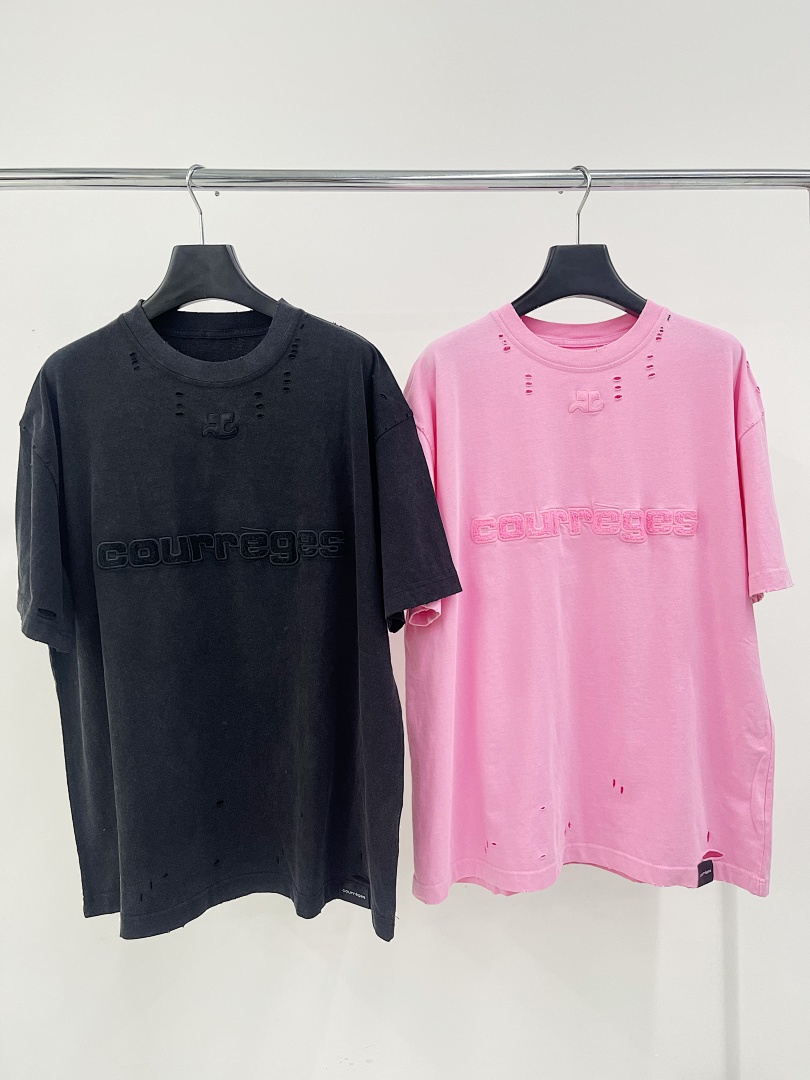 Unbranded 138 Courreges LOGO Short Sleeve T Pink Black S-XL 8070# - Image 42
