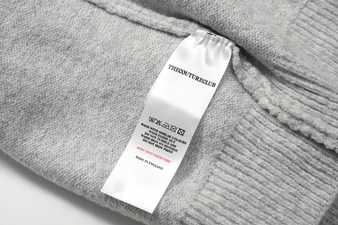 Christian Louboutin 198 THECOUTURECLUB Floral Logo Collar Fleece Light Grey Black S-XL T8901# - Image 25