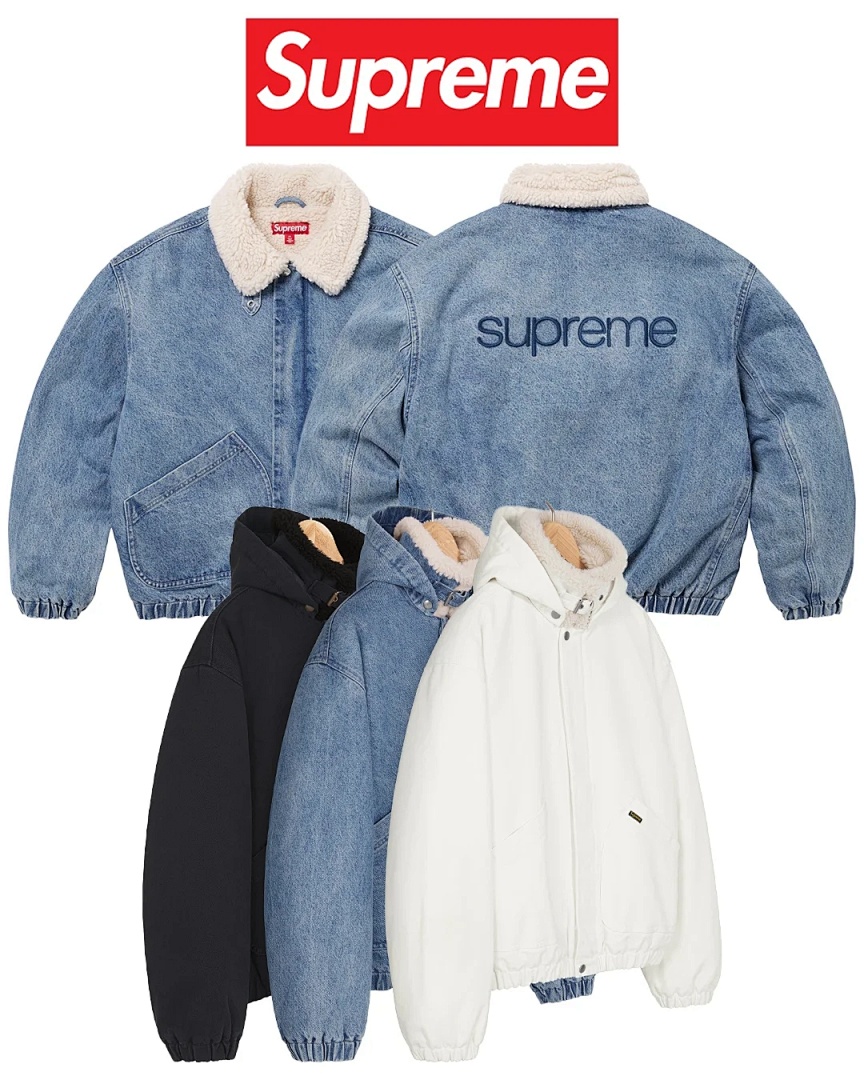 Supreme 598 24Fw Faux Shearling Lined Bomber Jacket Velvet Black White Water Blue S-XL - Image 18