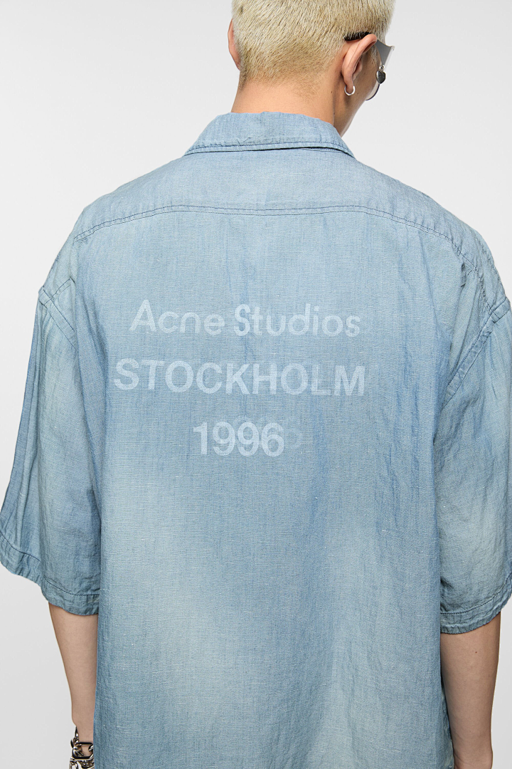 Acne Studios 218 AC LOGO Short Sleeve Water Blue S-XL 3297# - Image 20