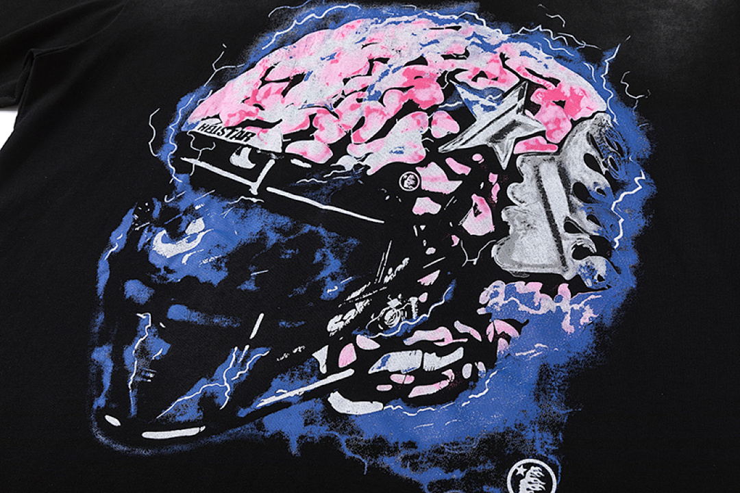 Hellstar 138 Hellstar SBrain Helmet Short Sleeve Washed T Water Black S-M-L-XL - Image 9