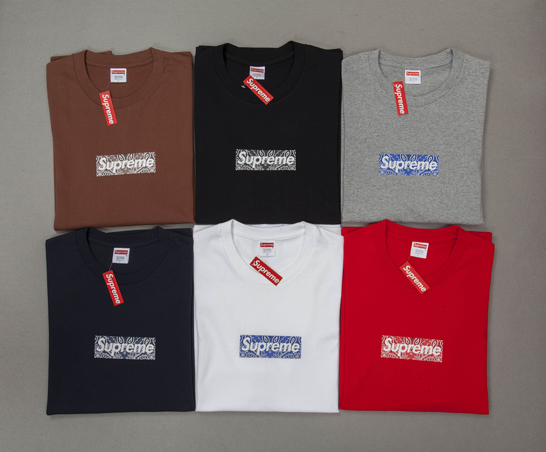 Supreme 118 Sup 19FW Bandana Box Logo Tee Fruit Floral Bogo Short Sleeve T Black White S M L XL - Image 4