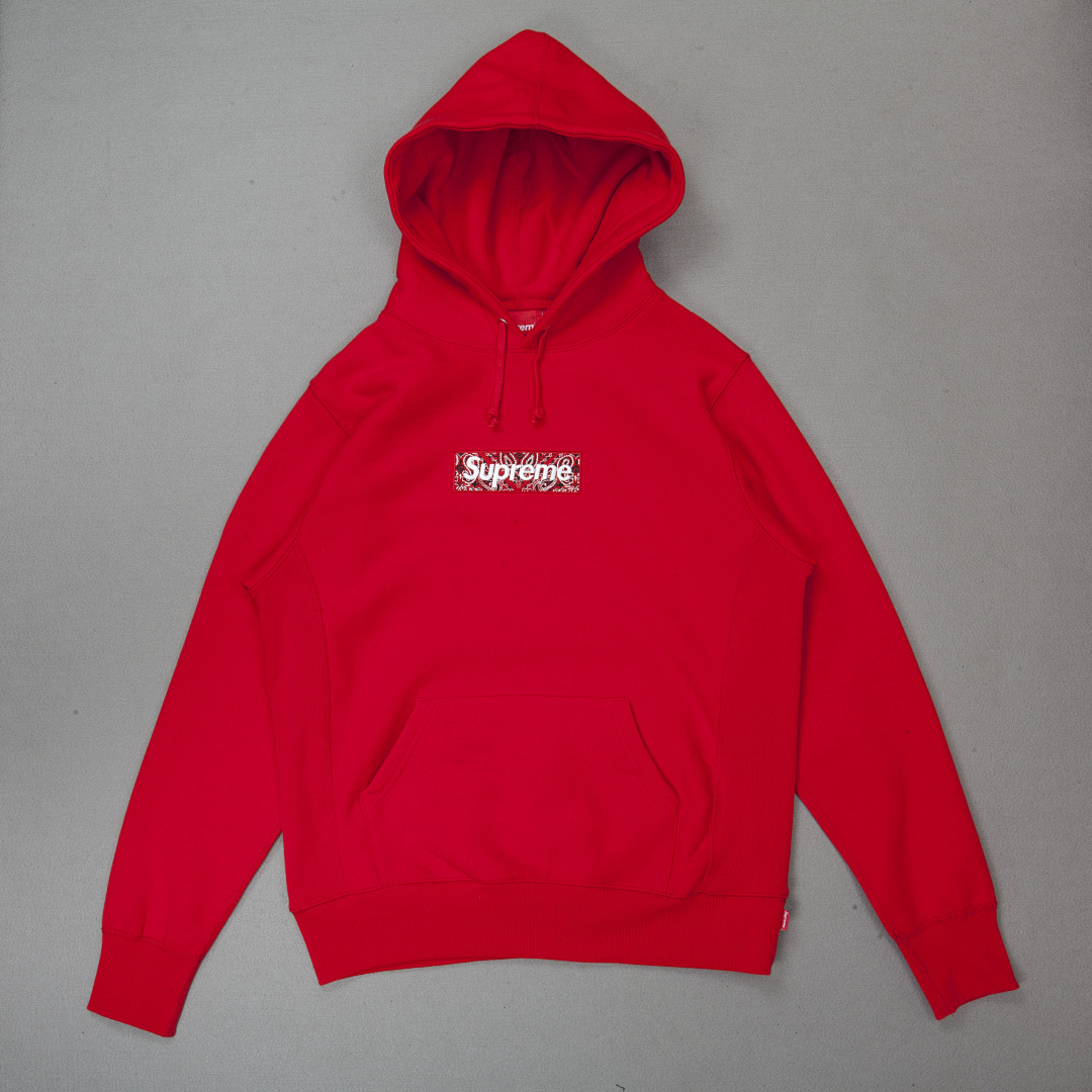 Supreme 248 Fruit Floral Embroidered Label SUP Bandana Box Logo Hooded Sweatshirt BOXLOGO Velvet Black Grey Red Pink Sky Blue S-XL S303# - Image 35
