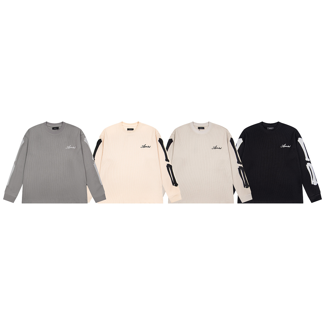 AMIRI 168 Wide Version Model Long Sleeve Black Apricot Light Grey S M L XL 601#
