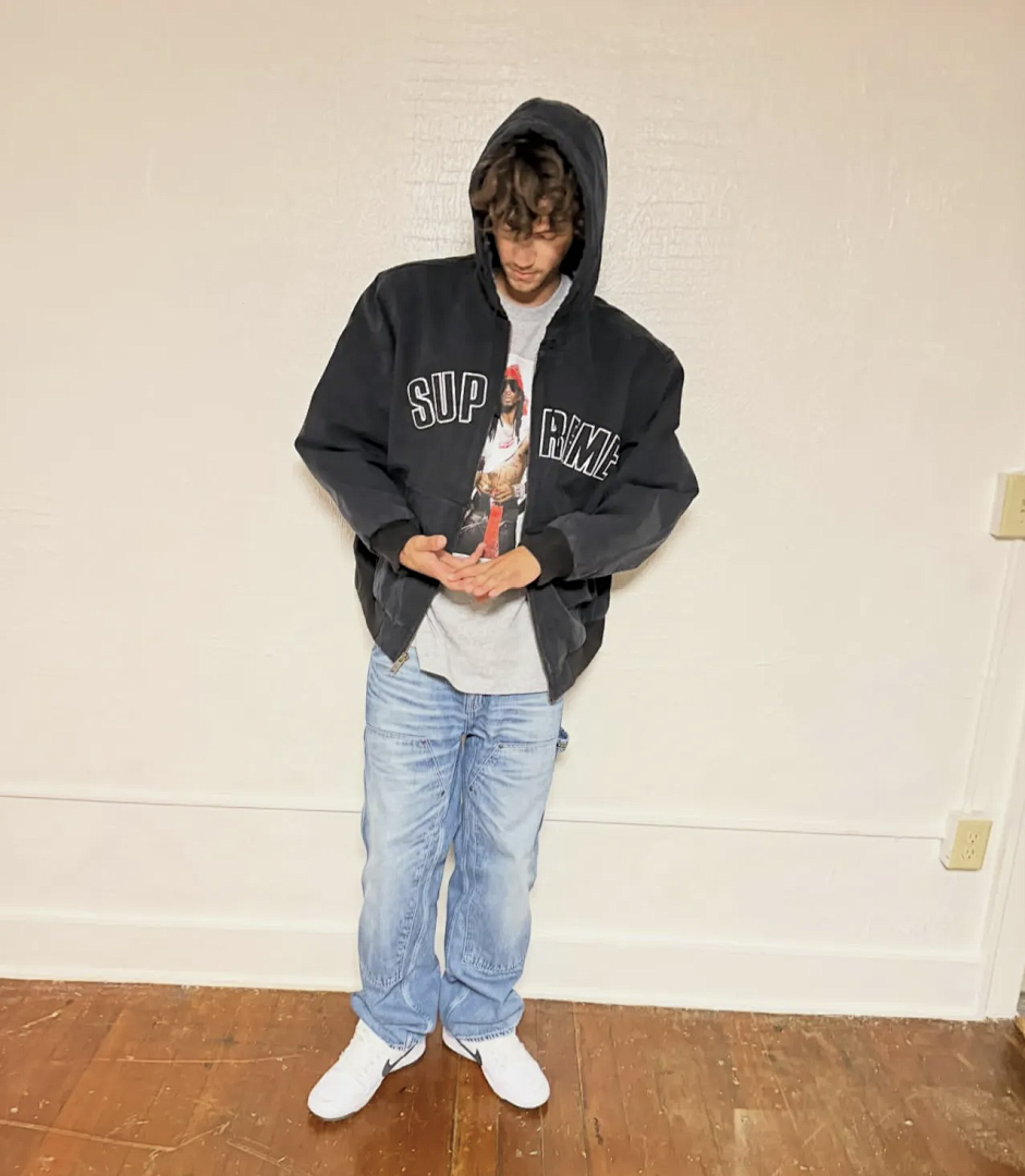 Supreme 598 25FW REFLECTIVE ARC HOODED WORK JACKET20 / Cotton Black Water Blue S - Image 30