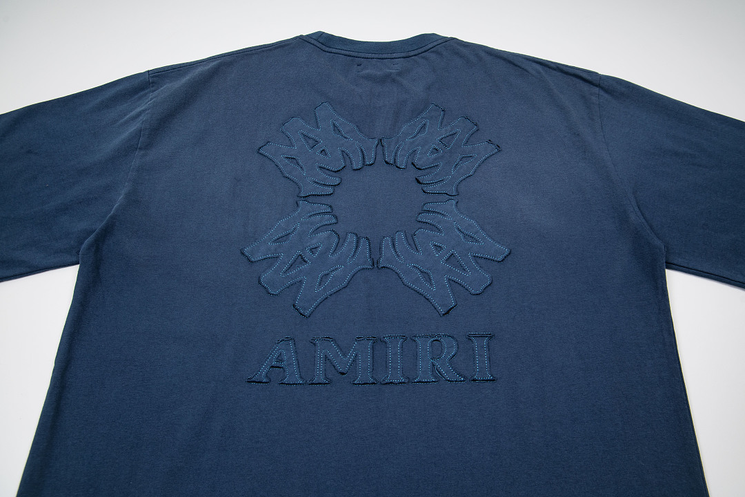 AMIRI 138 Logo Floral Short Sleeve T Water Black Blue S M L XL 9939# - Image 8