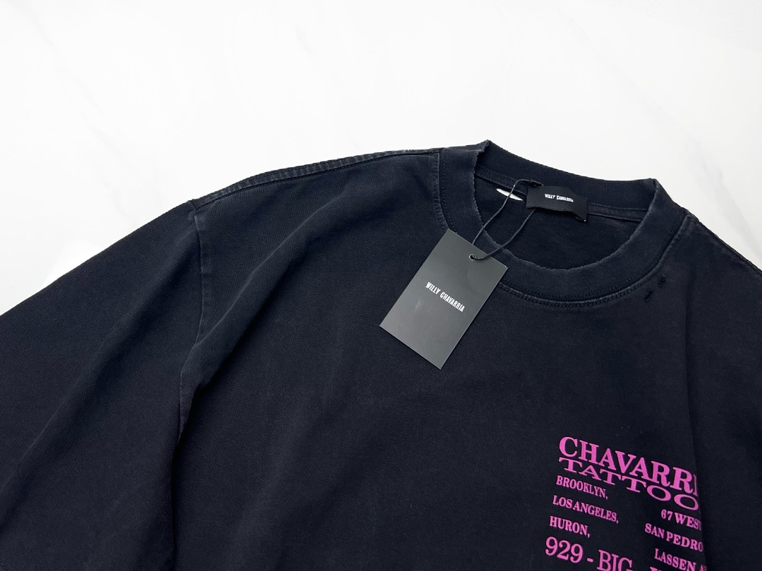 Chanel 148 WillyChavarria High Mens Womens Wide Washed Short Sleeve : S M L XL Water Black Willy - Image 7