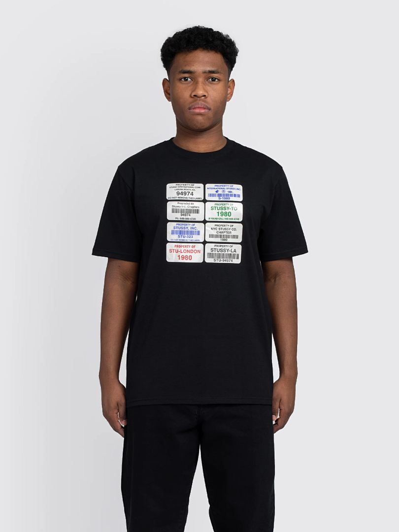 Stussy 118 Stu FW24 CODES TEE Khaki Print Short Sleeve T Black White S M L - Image 14
