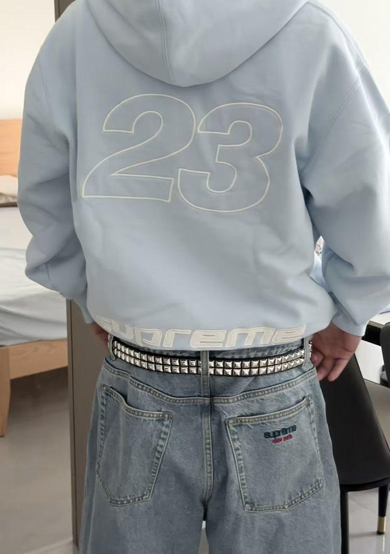 Supreme 368 ZIP UP HOODED SWEATSHIRT Buckle Embroidered Black Light Blue Red S-XL - Image 64