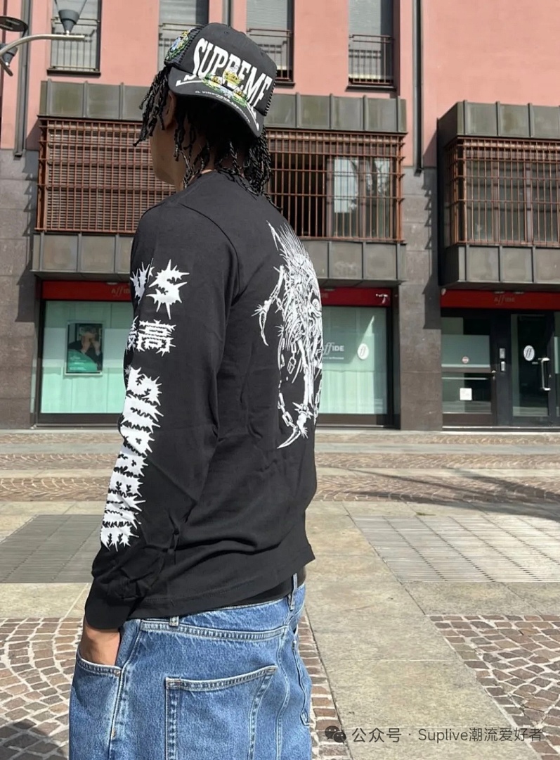 Supreme 178 Y'S Long Sleeve T Mountain Collab L/S TEE Double Print Black White S - Image 34