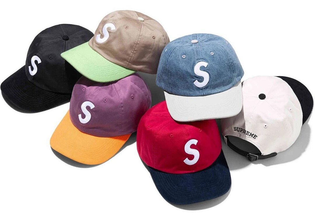 Supreme 118 Sup 24SS 2-TONE S LOGO 6-PANEL Embroidered Leather Buckle Water (Blue White Black Red)