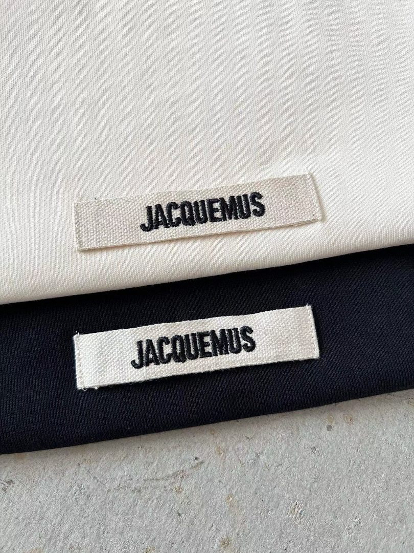 Unbranded 198 Jacquemus 26 New Embroidered Strap Label Logo Collar Top Black Beige Coffee Khaki S-XL - Image 8