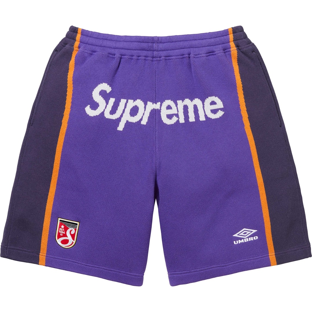 Supreme 288 UMBRO Collab SS25 KNIT SHORTS30 Patchwork Short Quad Black Red Purple Light Blue S-XL - Image 12