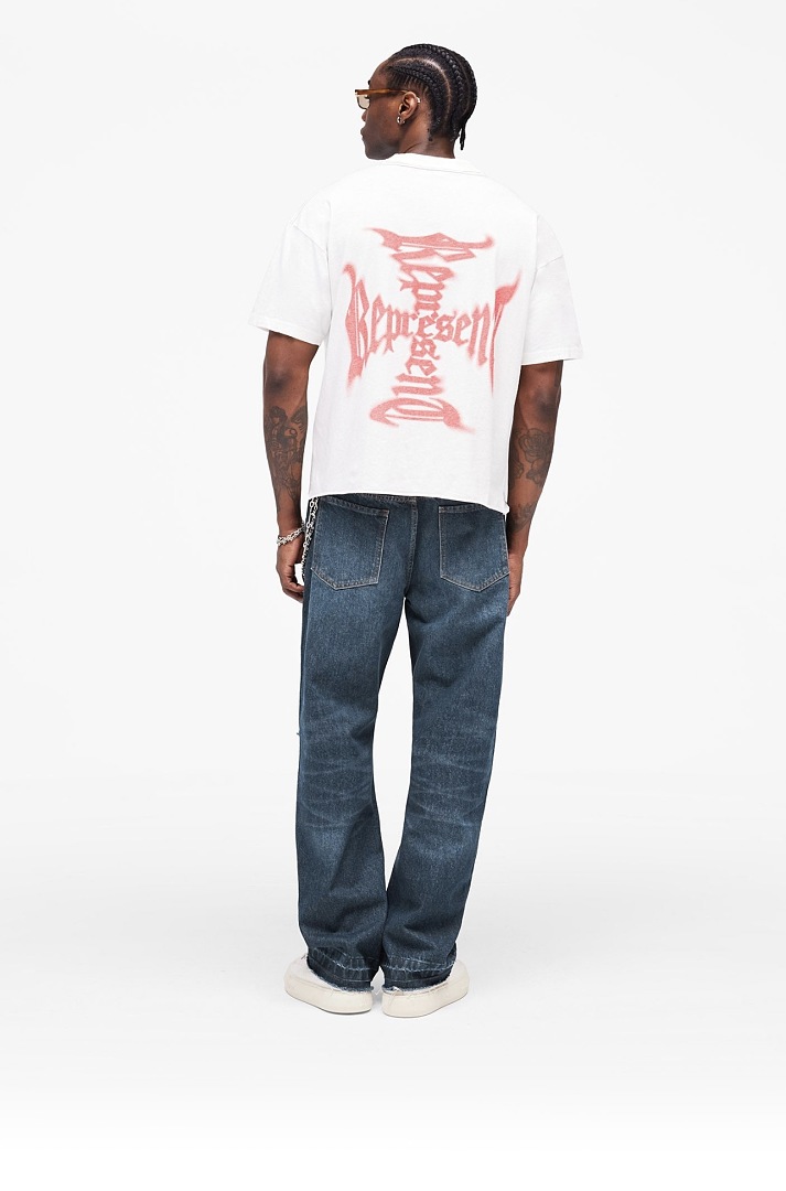 Off-White 118 REPRESENT New High Mens Womens Top Wide Short Sleeve : S M L XL Off (White) - Image 18