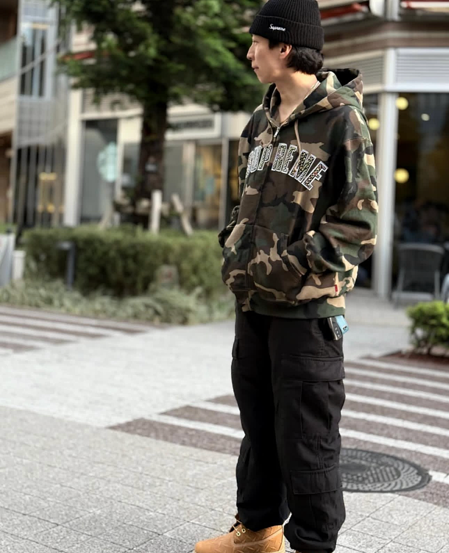 Bape 438 B.B.SIMON ZIP UP HOODED Diamond Black Grey Red Camo Quad S - Image 27